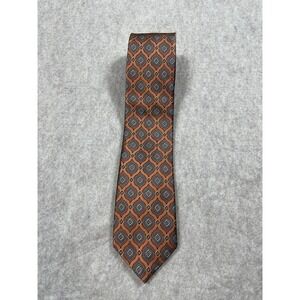 J Z Richards All Silk Hand Made USA Necktie Neck Tie Geometric Boulder Allover